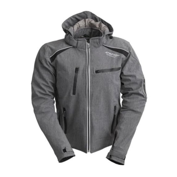 AT-2706-XL-BGRY Soft Sheel Textile Touring Jacket for Men, Black & Grey - Extra Large