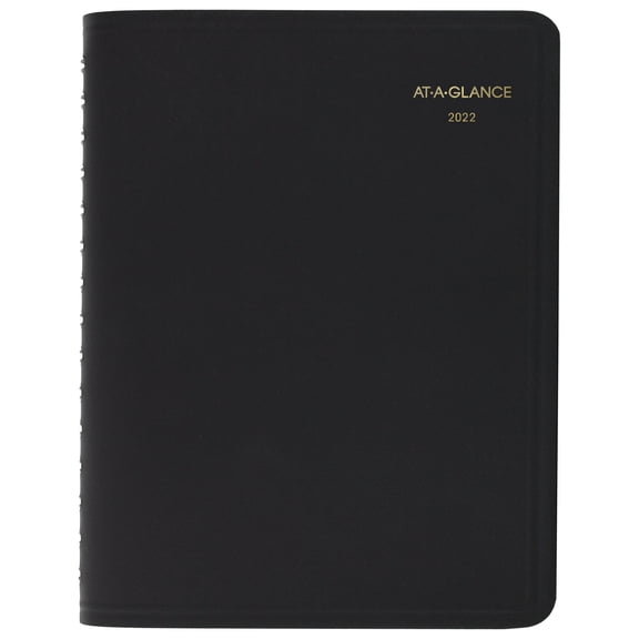 AT-A-GLANCE 2022 Four Person Group Daily Appointment Book, Black, Large, 8" x 11", Daily