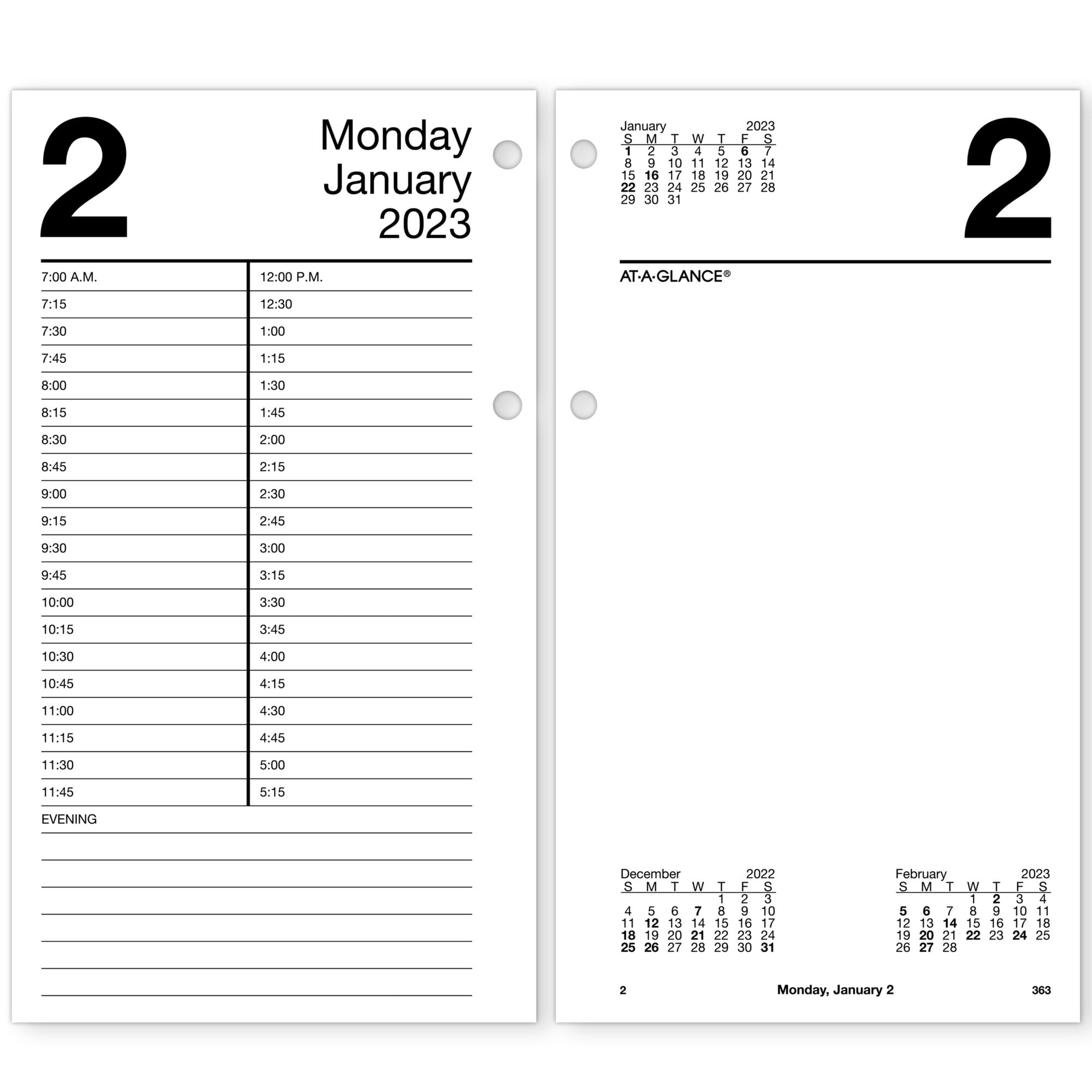 ATAGLANCE 2023 Daily LooseLeaf Desk Calendar Refill Large 4 12 x 8