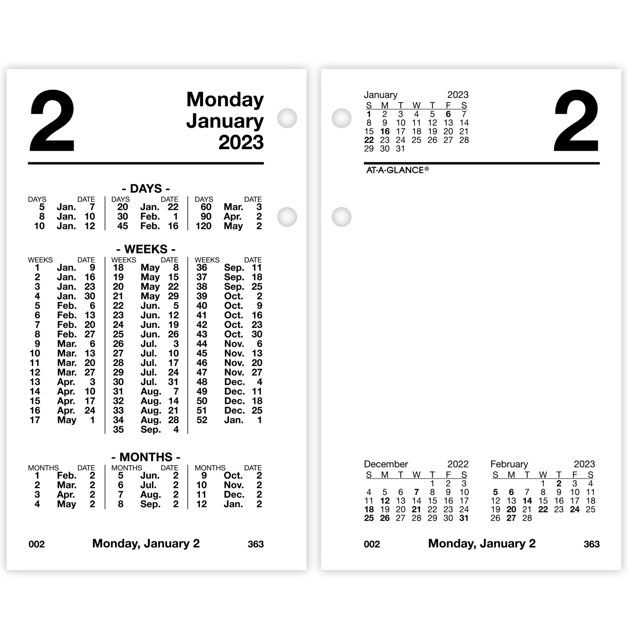 ATAGLANCE 2023 Financial Daily Desk Calendar Refill Standard 3 12 x 6