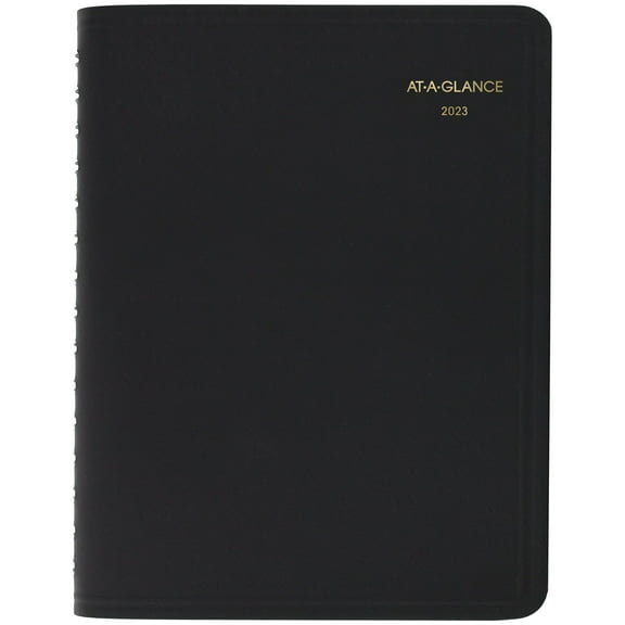 AT-A-GLANCE 2023 Four Person Group Daily Appointment Book, Black, Large, 8" x 11"