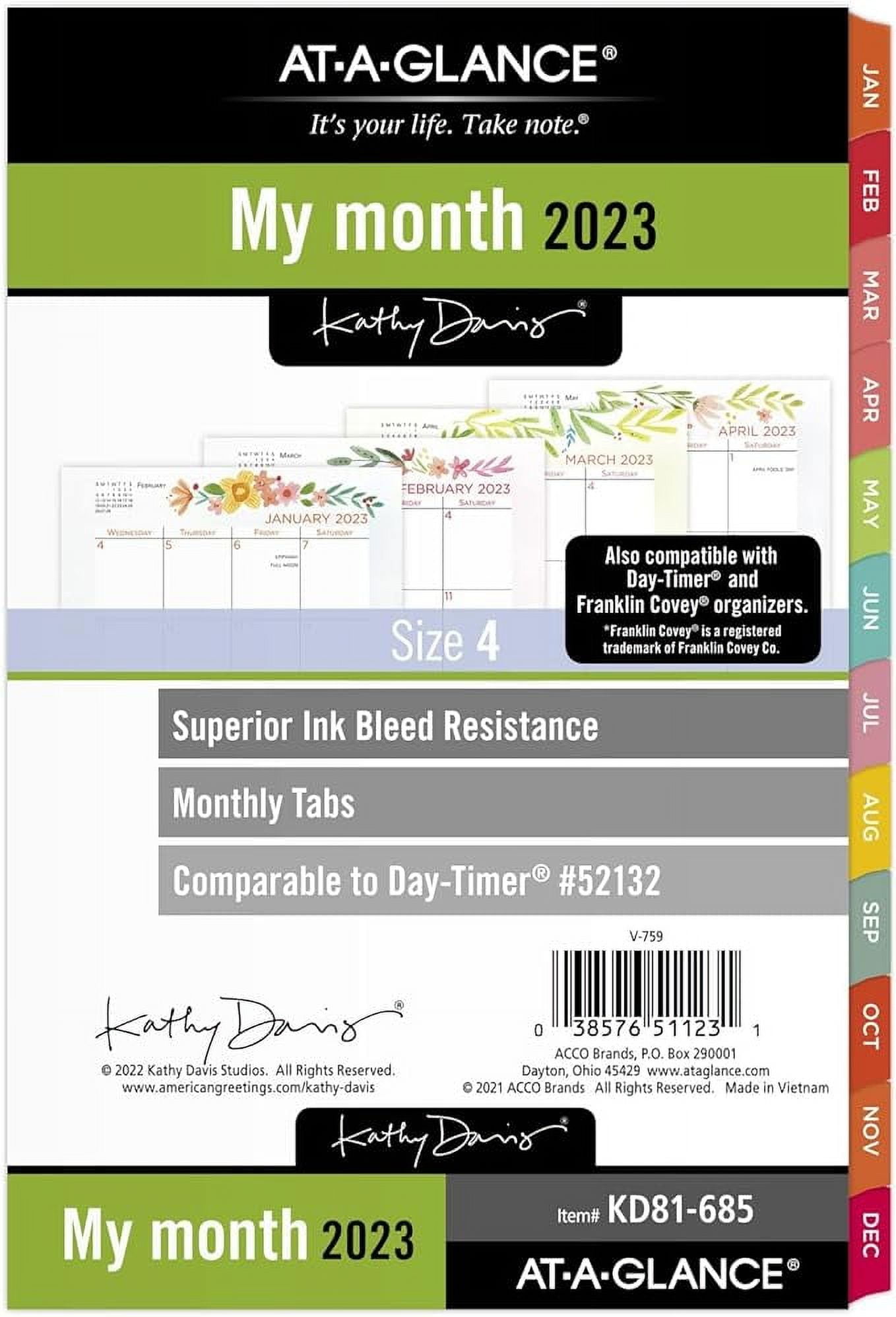 ATAGLANCE 2023 Monthly Planner Refill, 52132 DayTimer, 51/2" x 81/