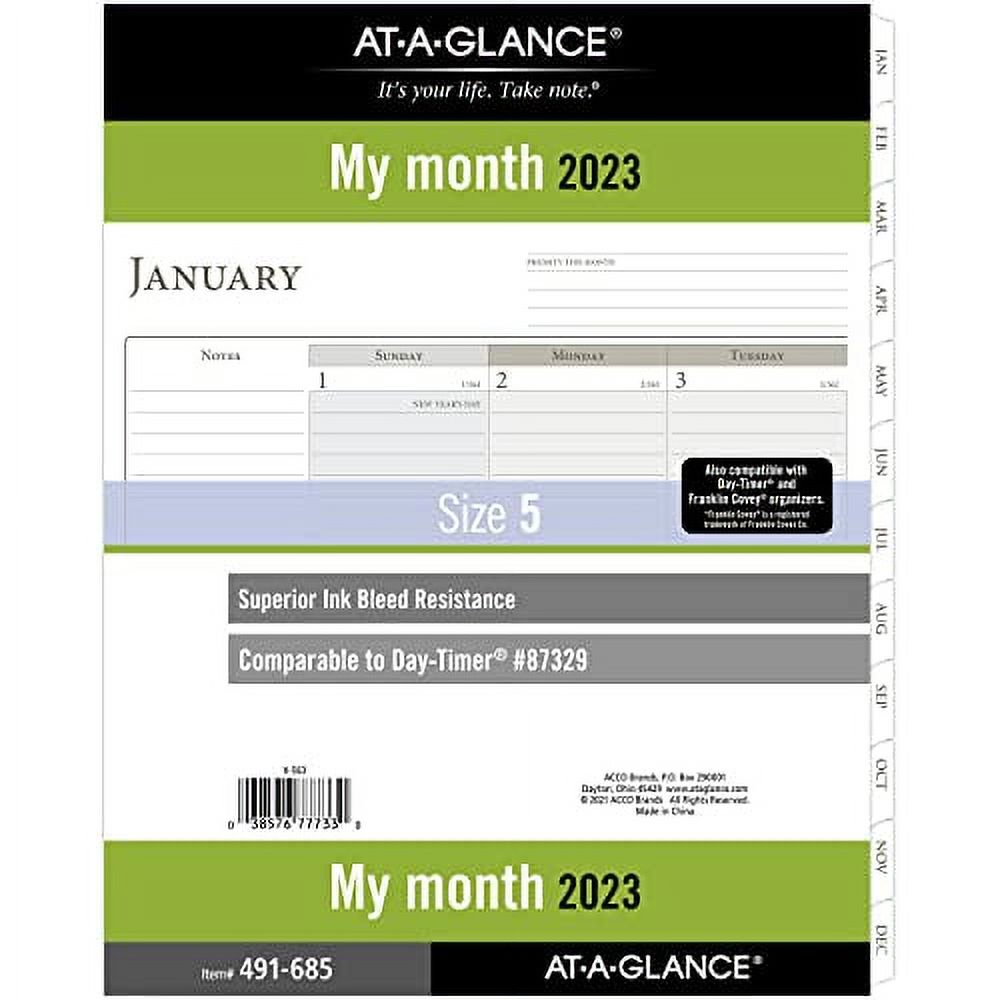 ATAGLANCE 2023 Monthly Planner .. Refill, 87329 DayTimer, Size .. 5