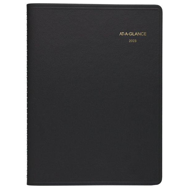 ATAGLANCE 2023 Open Scheduling Weekly Planner, Black, Medium, 6 3/4