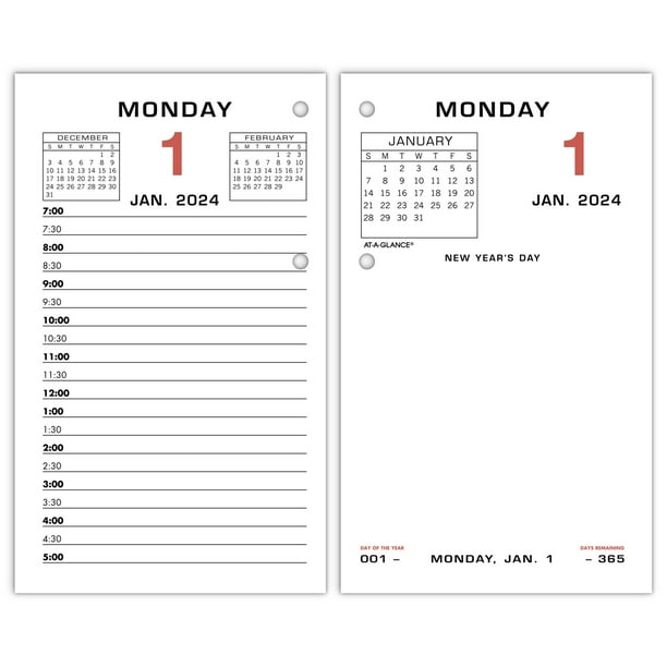 ATAGLANCE 2025 Daily LooseLeaf Desk Calendar Refill Standard 3 12 x