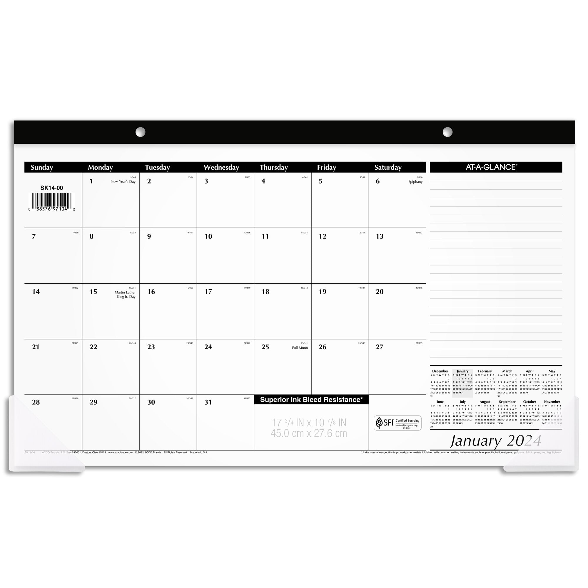ATAGLANCE 2024 Desk Pad Calendar Compact 17 34 x 11 Desk Pad