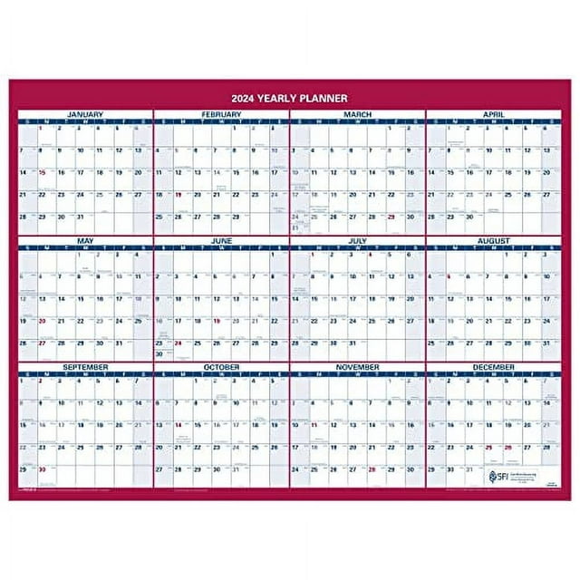 ATAGLANCE 2024 Erasable Calendar, Dry Erase Wall Planner, 12" x 16