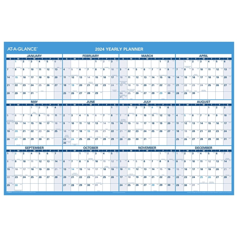 At-a-glance 2024 horizontal reversible erasable wall calendar extra large  48 x - walmart.com