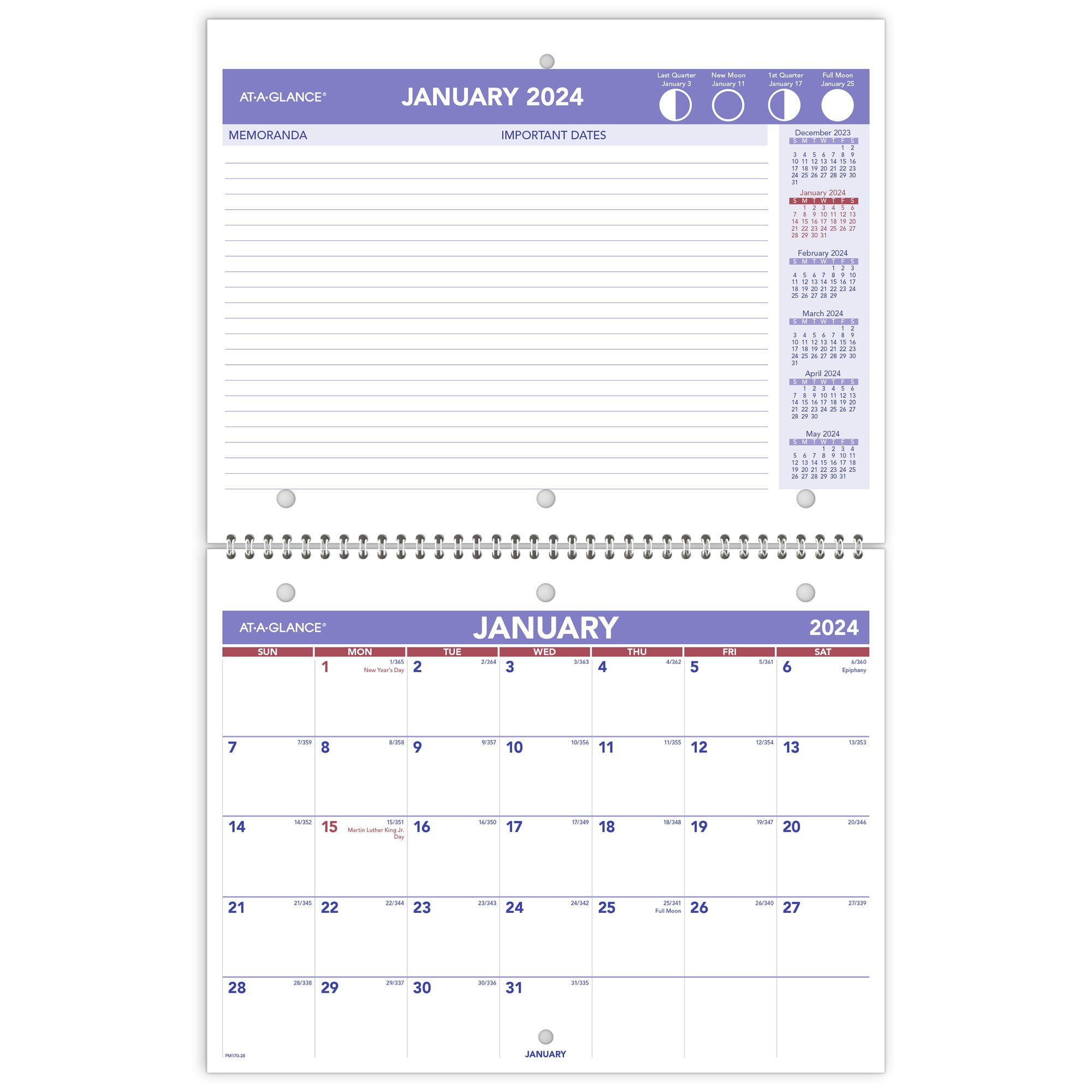 Small wall calendar 14x18 cm 2024