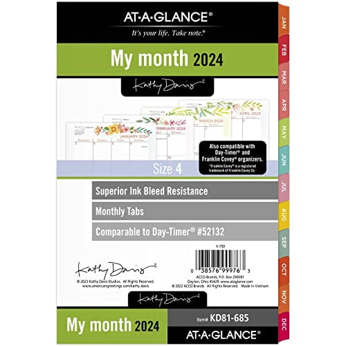 ATAGLANCE 2024 Monthly Planner Refill, 52132 DAYTIMER, 51/2" x 81/