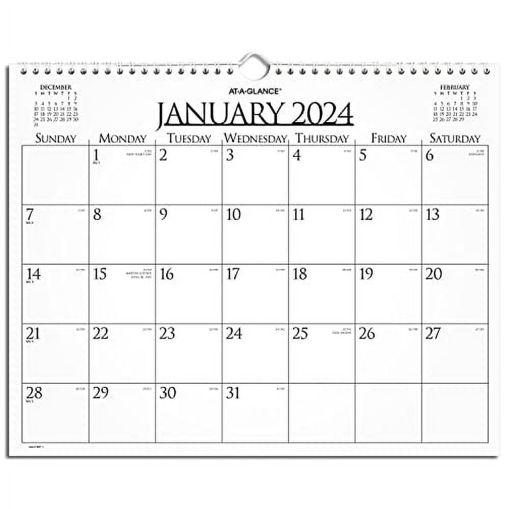 ATAGLANCE 2024 Monthly Wall Calendar, 15" x 12", Medium, Business