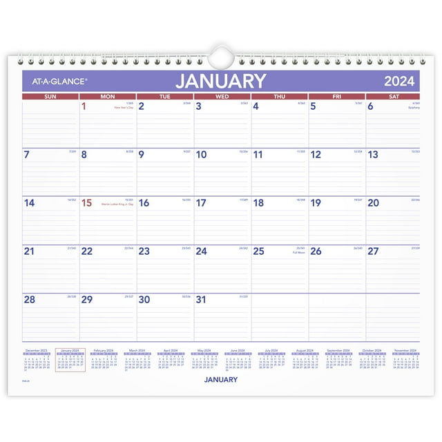 ATAGLANCE 2024 Monthly Wall Calendar Medium 15 x 12 Wall Calendars