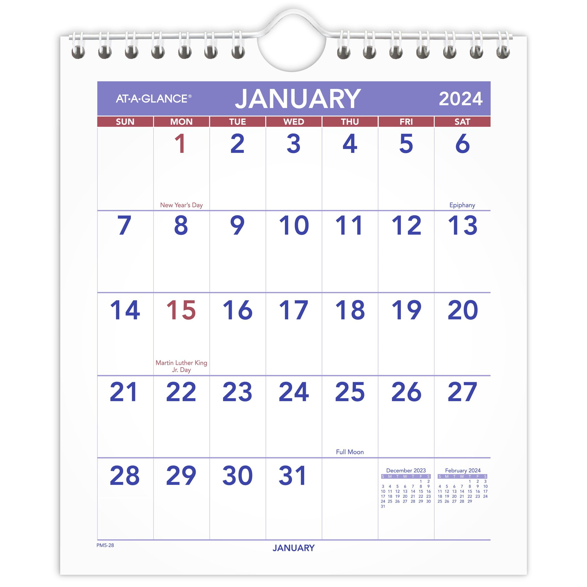 ATAGLANCE 2024 Monthly Wall Calendar Mini 6 12 x 7 12 Wall