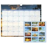 AT-A-GLANCE 2024 Tropical Escape Monthly Wall Calendar Medium 15 x 12 - Monthly