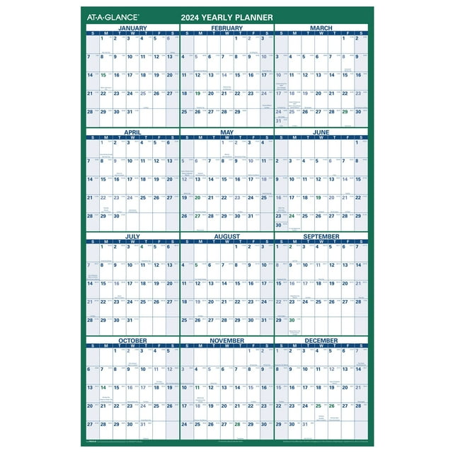 ATAGLANCE 2024 Vertical Reversible Erasable Wall Calendar Extra Large