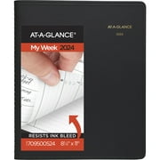 AT-A-GLANCE 2024 Weekly Appointment Book Planner Black Large 8 14 x 11 - Weekly