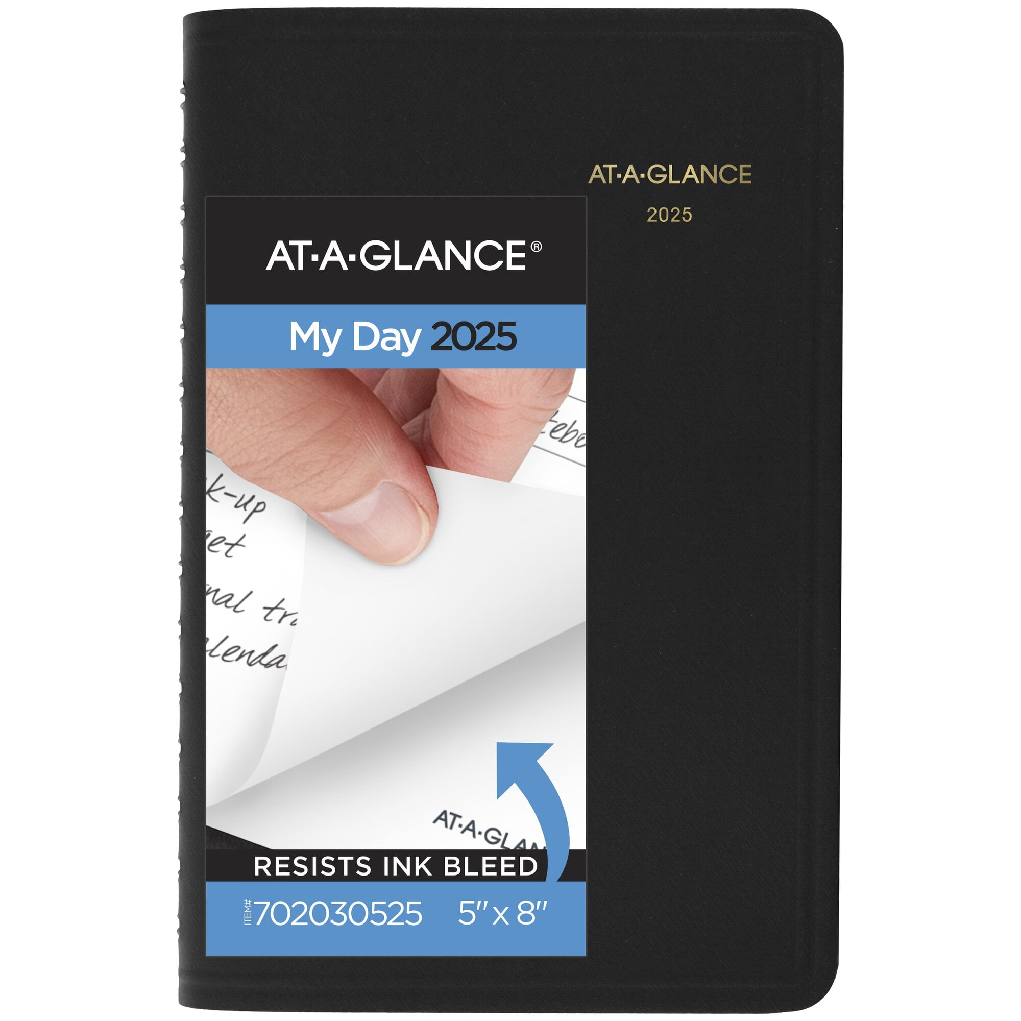 AT-A-GLANCE 2025 Daily Appointment Book Planner Black Small 5 x 8 - Daily