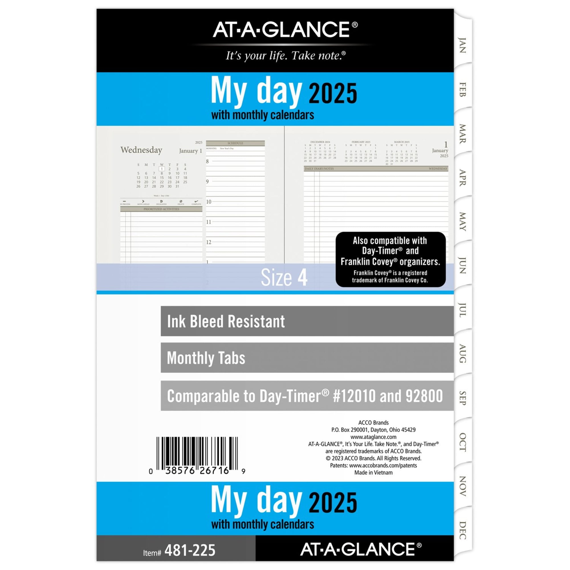 2025 ATAGLANCE® Daily Planner Refill, 51/2" x 81/2", Traditional