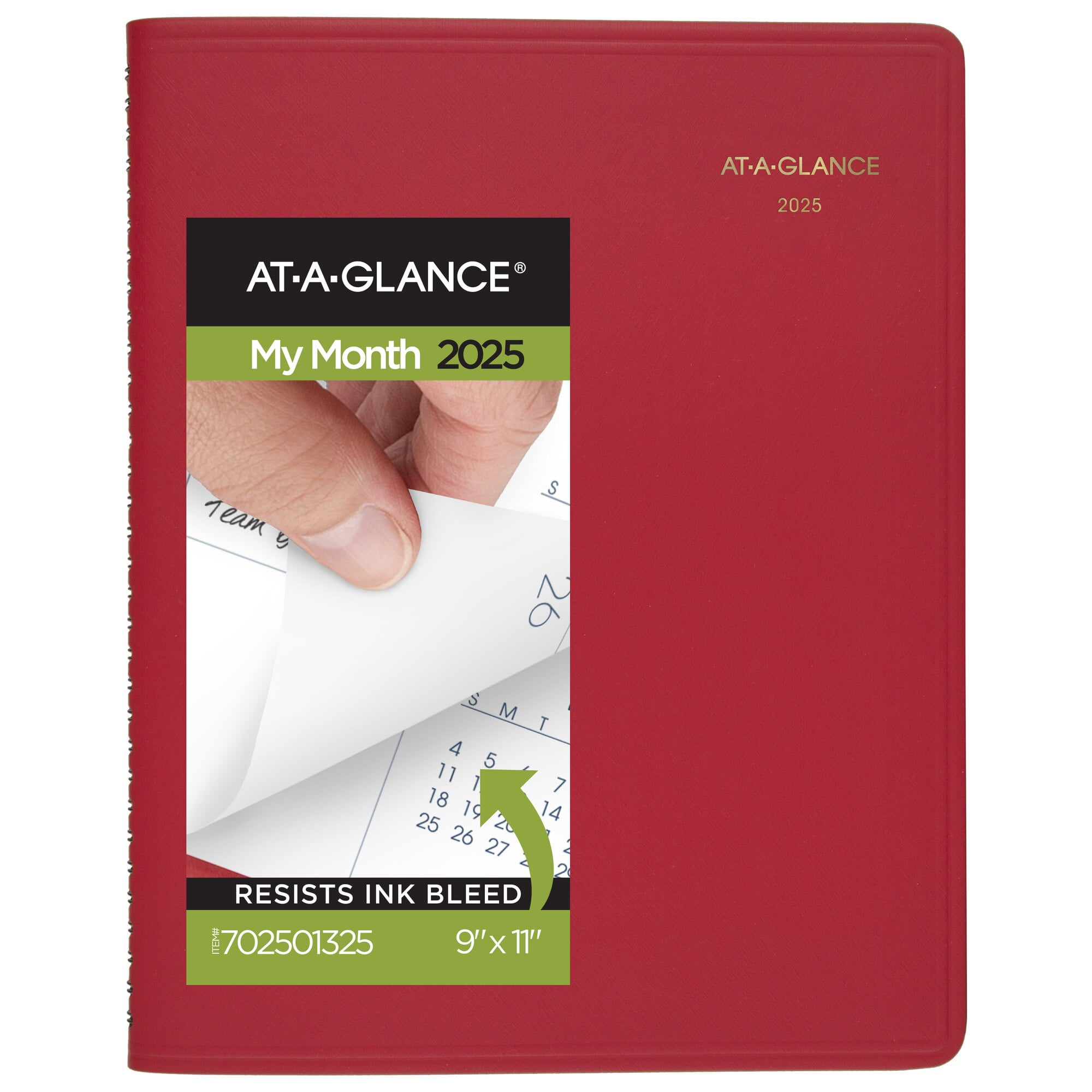 ATAGLANCE 2025 Monthly Planner Red Large 9 x 11 Monthly Planners