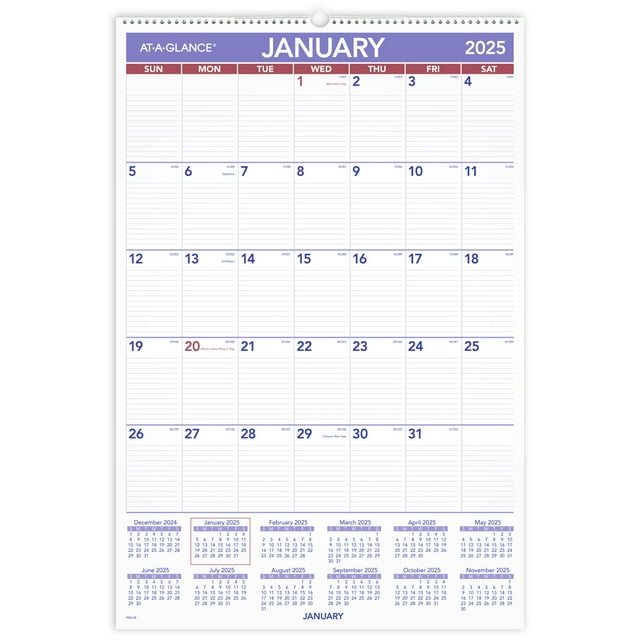 ATAGLANCE 2025 Monthly Wall Calendar Large 20 x 30 Monthly Wall Calendars
