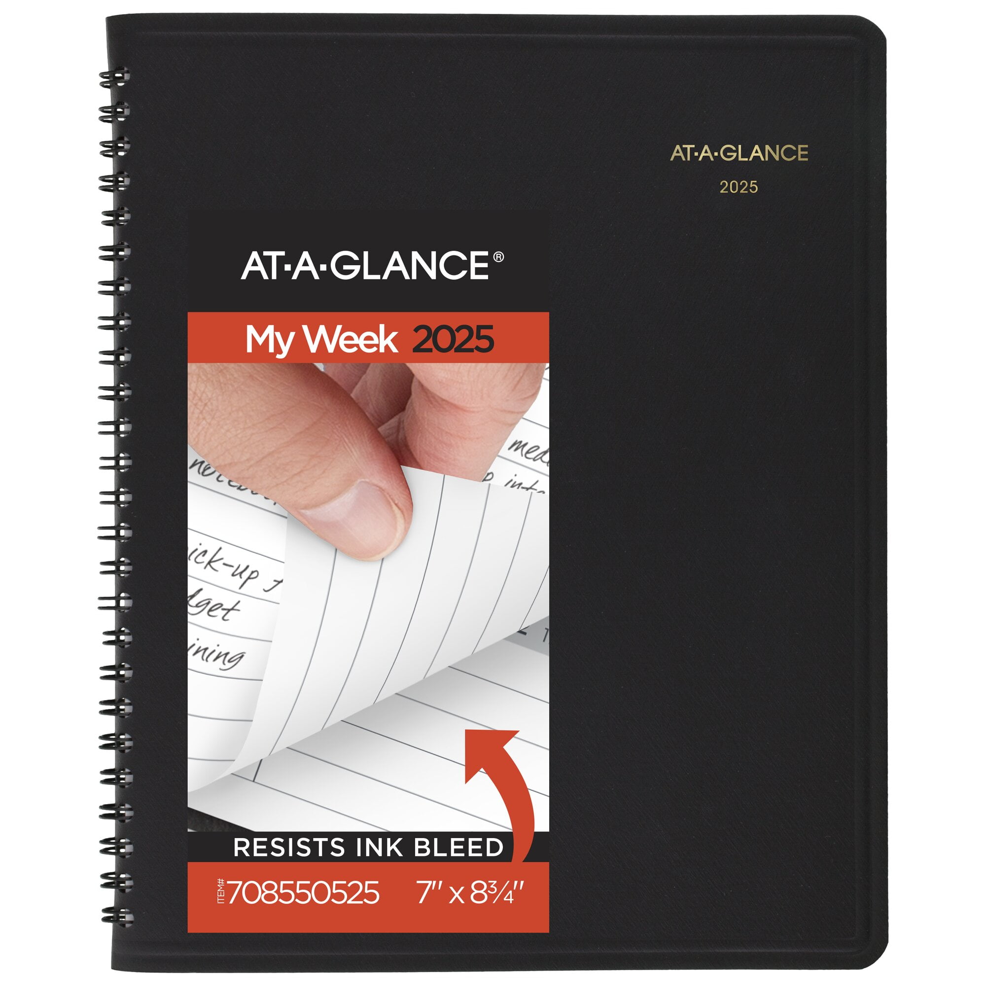 AT-A-GLANCE 2025 Open Scheduling Weekly Planner Black Medium 6 34 x 8 34 -