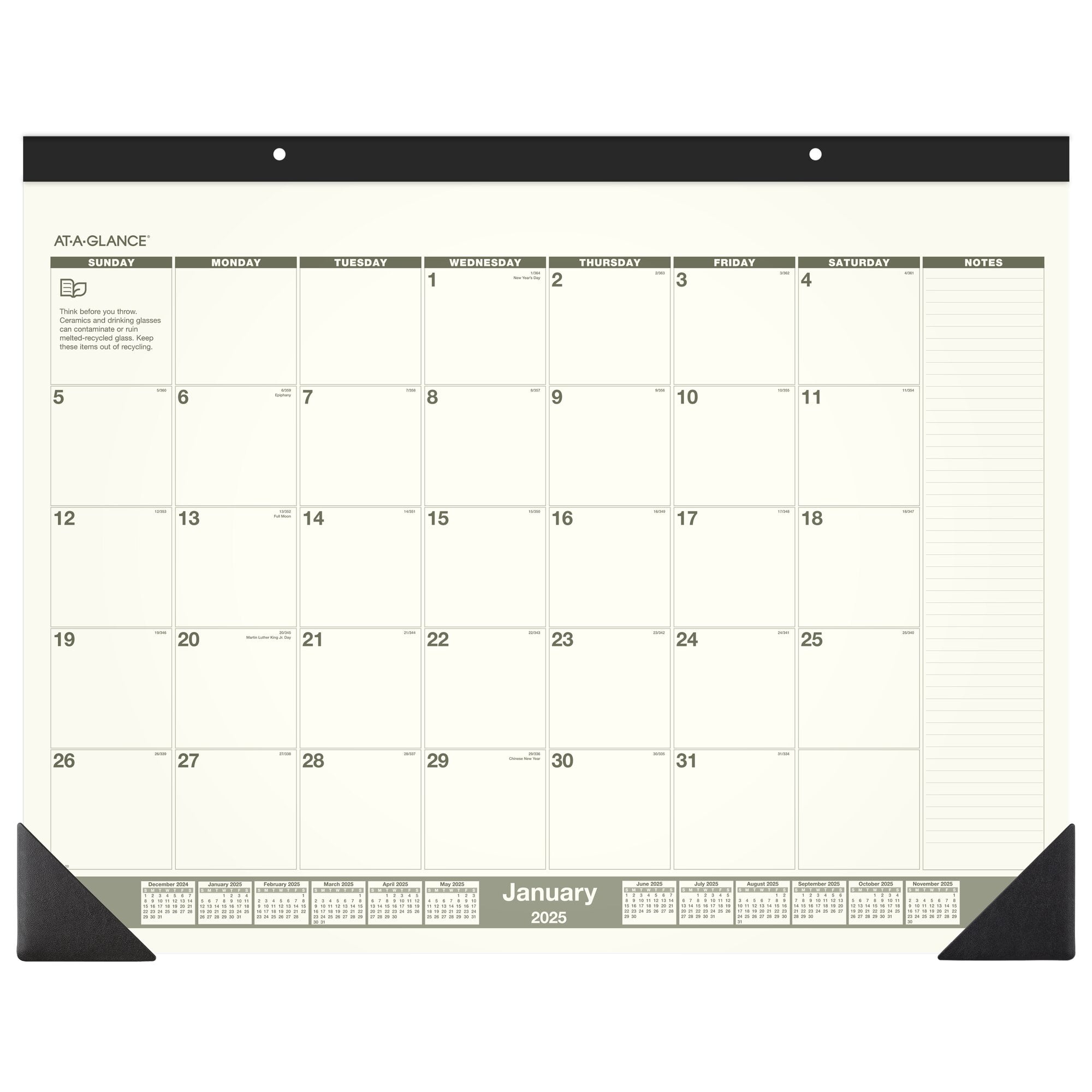 AT-A-GLANCE 2025 Recycled Monthly Desk Pad Standard 22 x 17 - Desk Pad ...