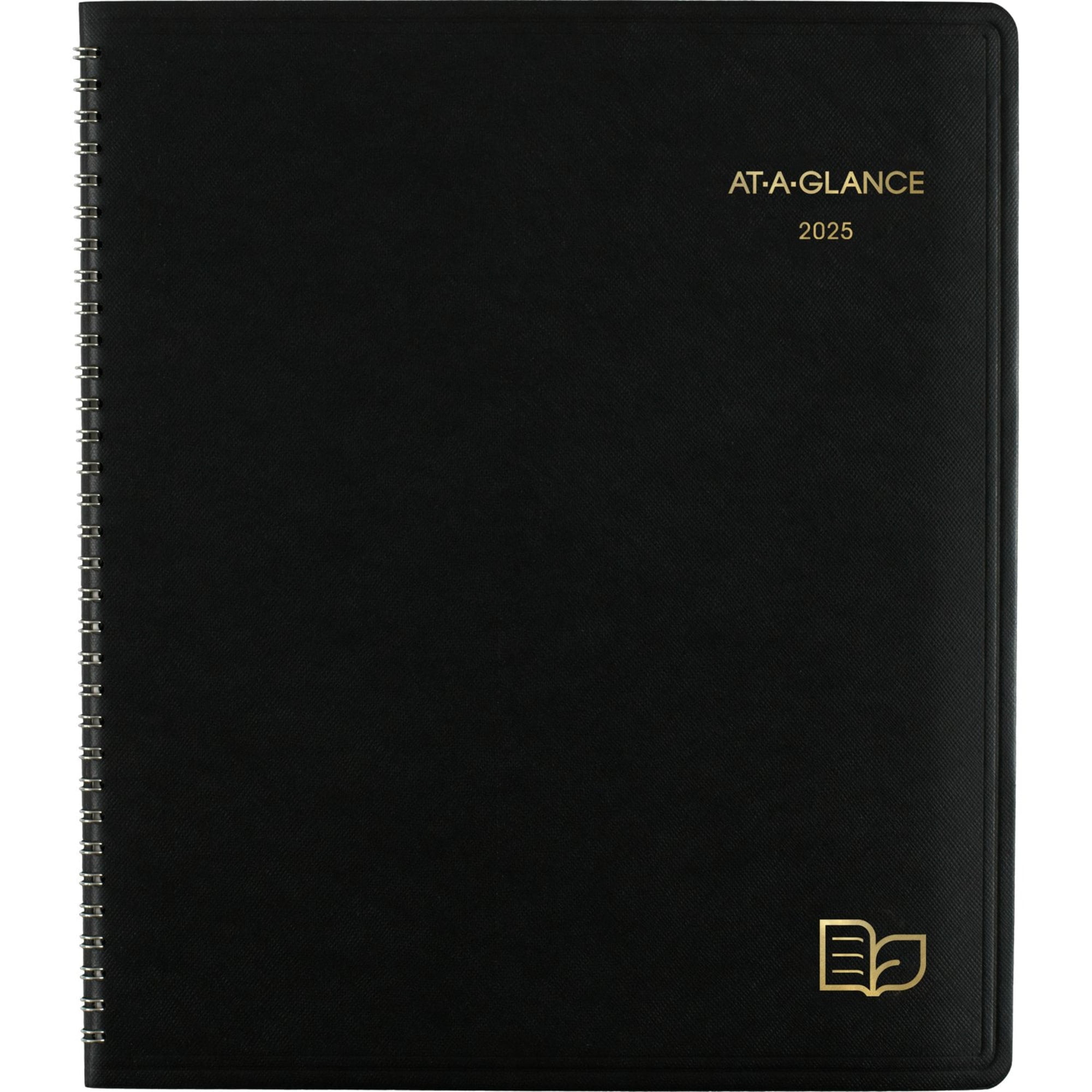 2025 ATAGLANCE® Monthly Planner, 9" x 11", 100 Recycled, Black, January To December, 70260G05