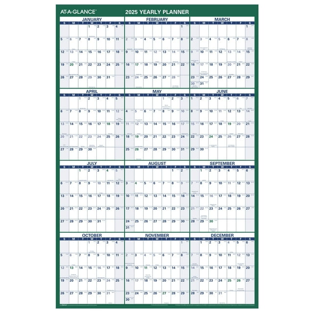ATAGLANCE 2025 Vertical Reversible Erasable Wall Calendar Extra Large