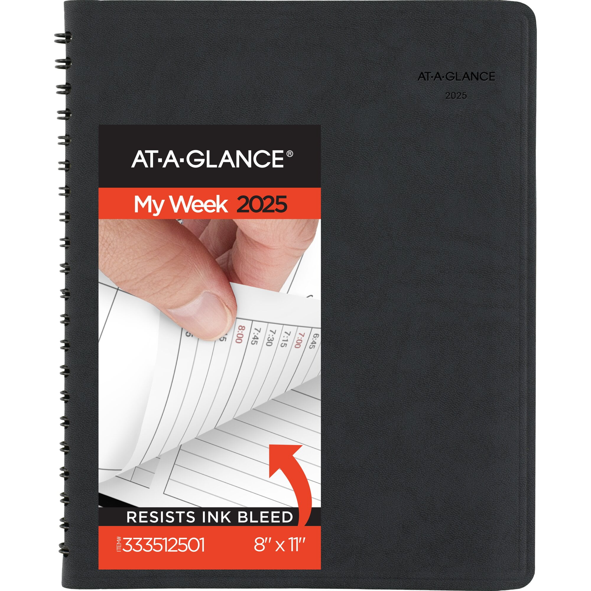 AT-A-GLANCE 2025 Weekly Monthly Appointment Book Planner Black Large 8 x 11 -