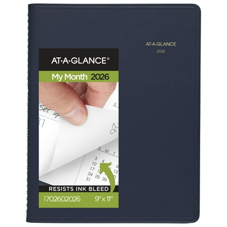 AT-A-GLANCE 2026 15-Month Monthly Planner Navy Large 9 x 11 - Monthly Planners