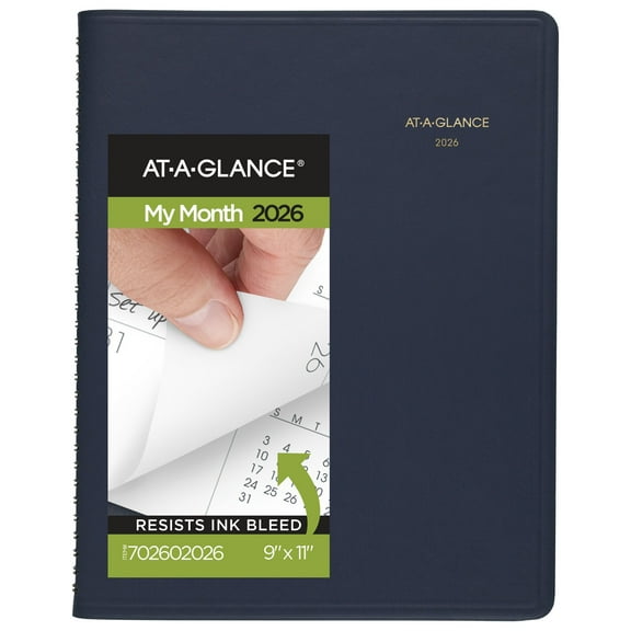 AT-A-GLANCE 2026 15-Month Monthly Planner Navy Large 9 x 11 - Monthly Planners