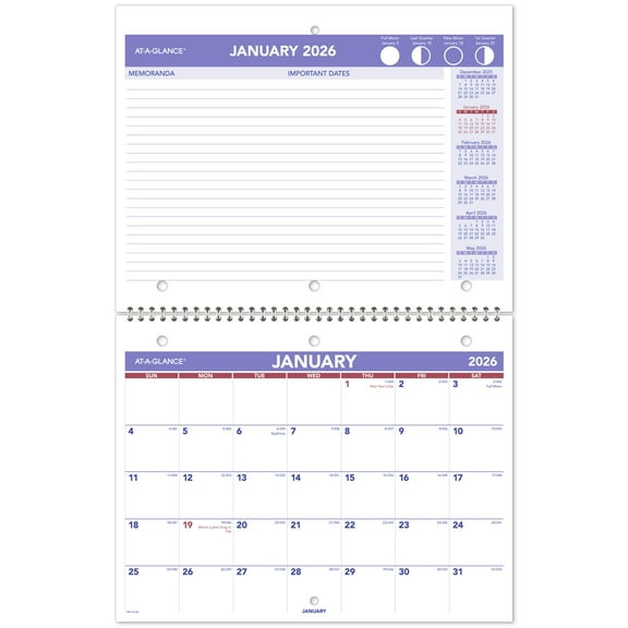 AT-A-GLANCE 2026 Monthly Desk Wall Calendar Small 11 x 8 12 - Wall Calendars