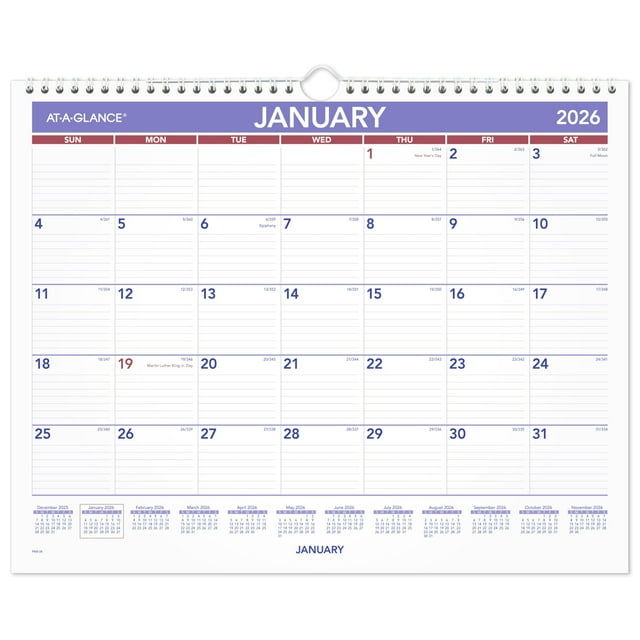 ATAGLANCE 2026 Wall Calendar, 15" x 12", Medium, Wide (PM82826