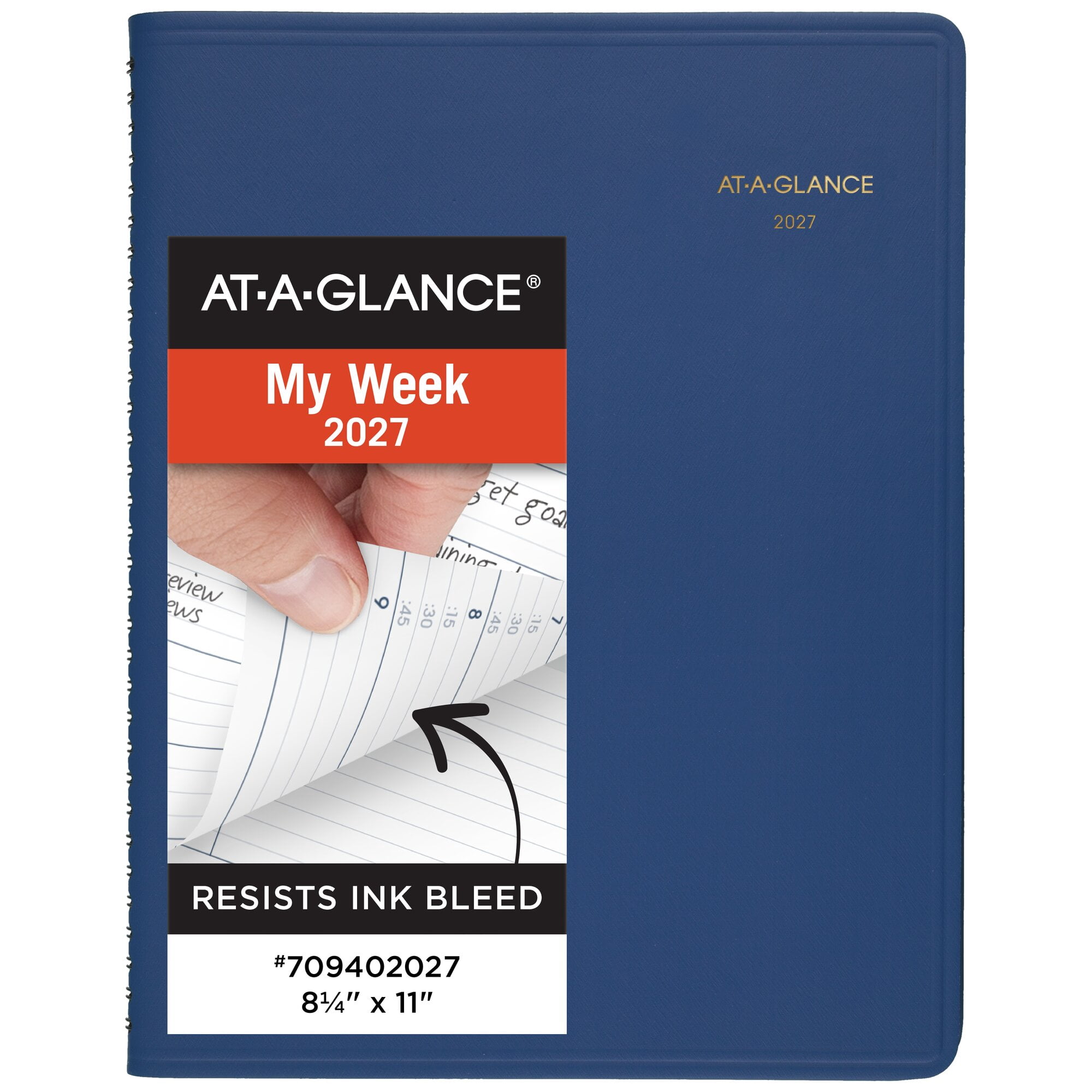 AT-A-GLANCE 2027 Weekly Appointment Book Planner Blue Large 8 14 x 11 - Weekly