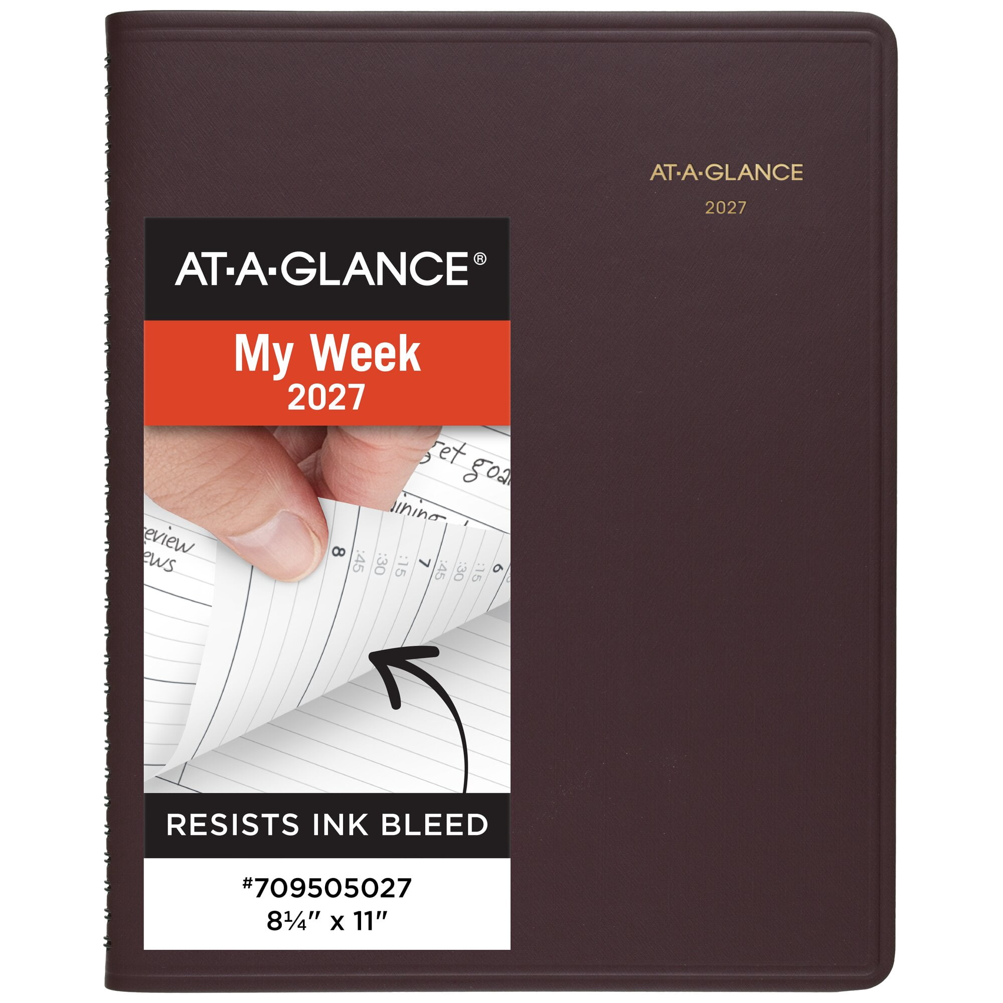 AT-A-GLANCE 2027 Weekly Appointment Book Planner Winestone Large 8 14 x 11 -