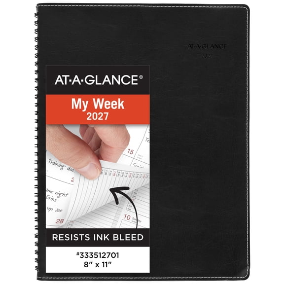 AT-A-GLANCE 2027 Weekly Monthly Appointment Book Planner Black Large 8 x 11 -