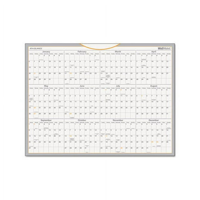 ATAGLANCE AW506028 WallMates SelfAdhesive Dry Erase Yearly Calendar