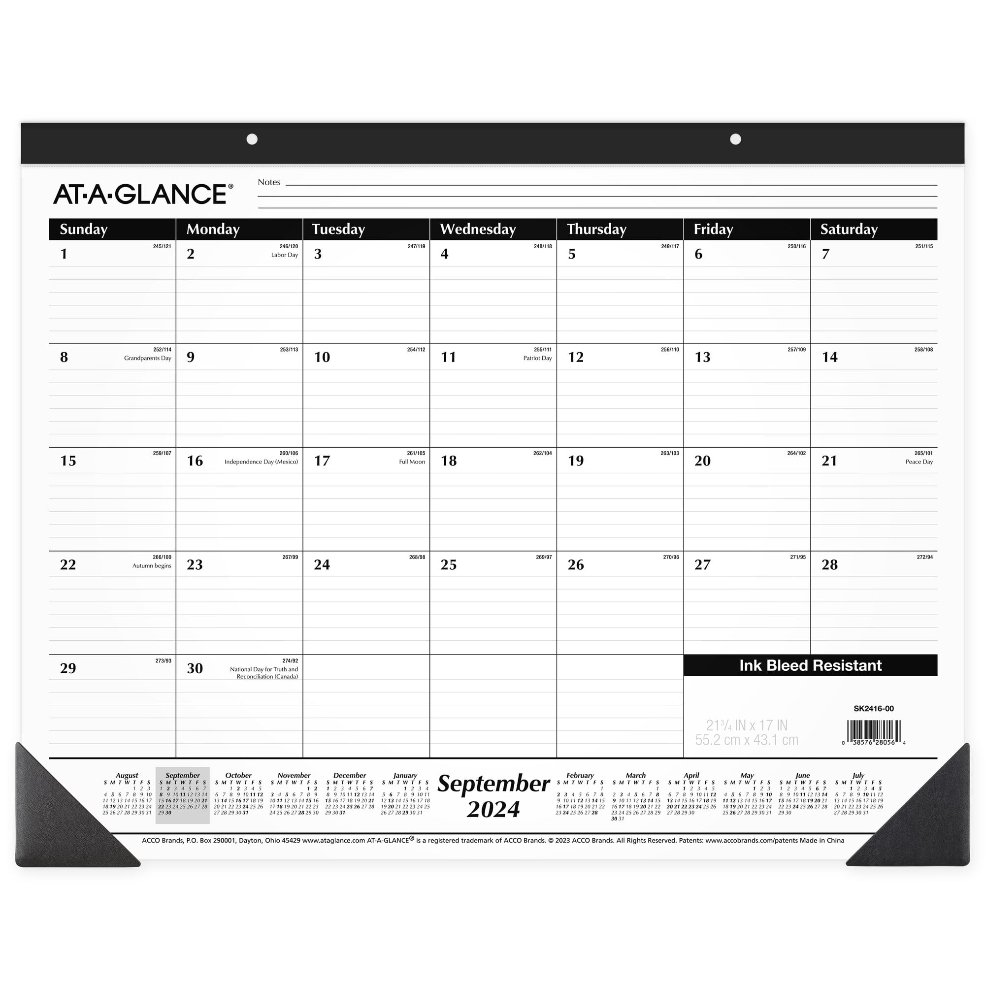 ATAGLANCE Academic 20242025 Monthly Desk Pad Calendar Standard 21 34 x 17