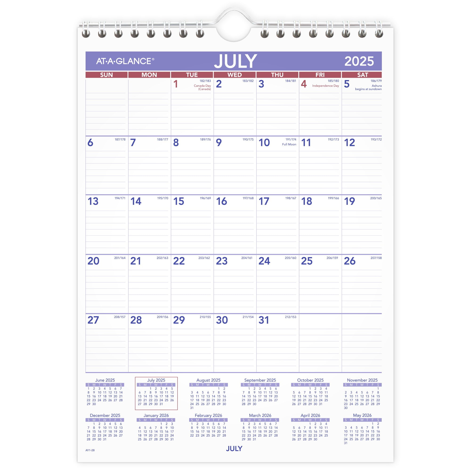 ATAGLANCE Academic 20252026 Monthly Wall Calendar Small 8 x 11