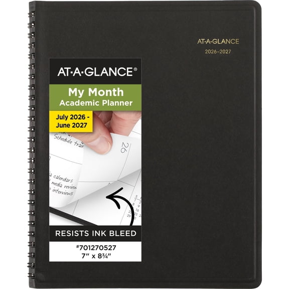 AT-A-GLANCE Academic 2026-2027 18-Month Monthly Planner Black Medium 7 x 8 34 -