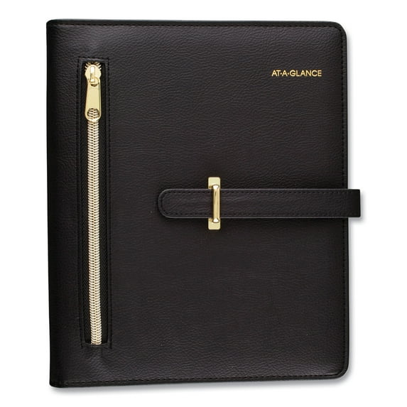 AT-A-GLANCE Buckle Closure Starter Set, 8.5" x 5.5", Black