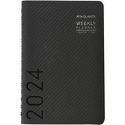 AT-A-GLANCE Contemporary 2024 Weekly Monthly Planner Charcoal Small 5 x 8 -