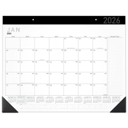 AT-A-GLANCE Contemporary 2026 Monthly Desk Pad Calendar Standard 21 34 x 17 -