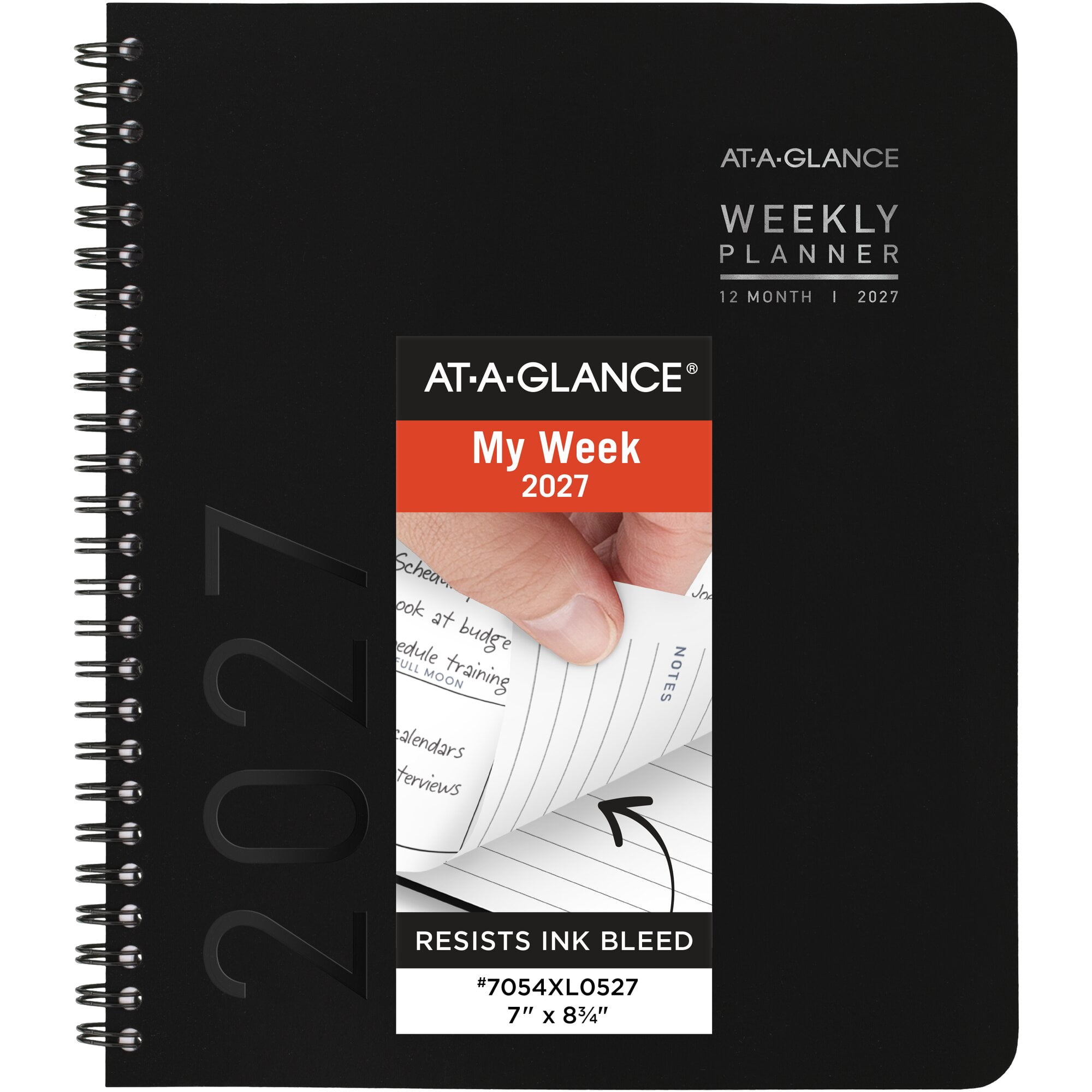 AT-A-GLANCE Contemporary Lite 2027 Weekly Monthly Planner Black Medium 7 x 8 34