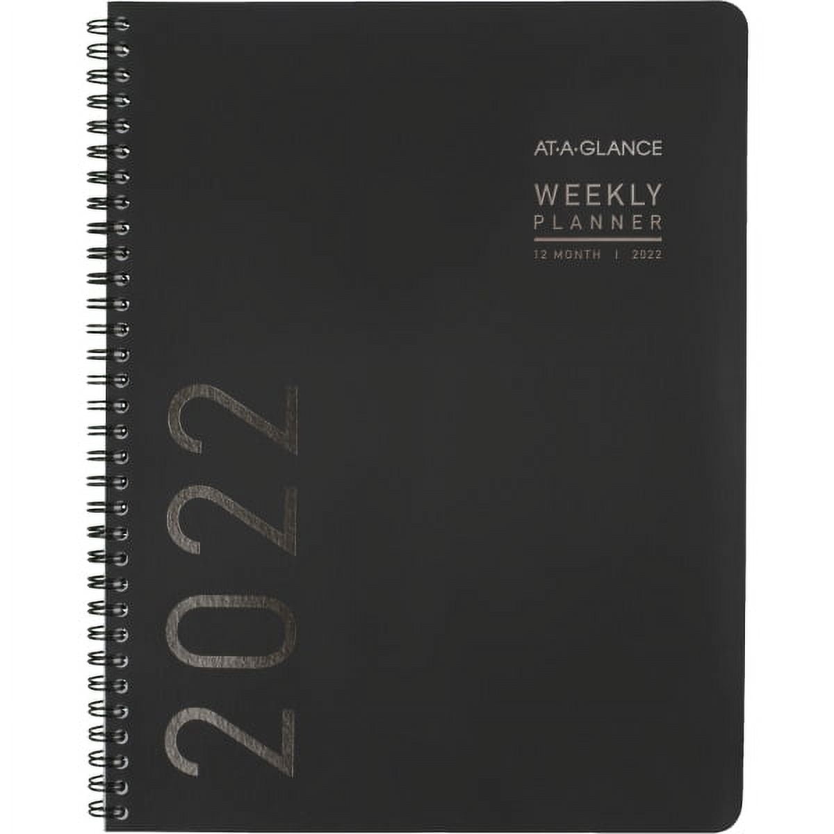 AT-A-GLANCE 2022 Weekly & Monthly Planner - 8.25" X 11", Large, Graphite Cover, Ink-Resistant Paper