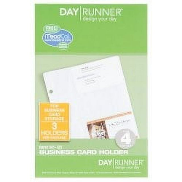 ATAGLANCE Day Runner Business Card Holder, 5 1/2" x 8 1/2", Clear