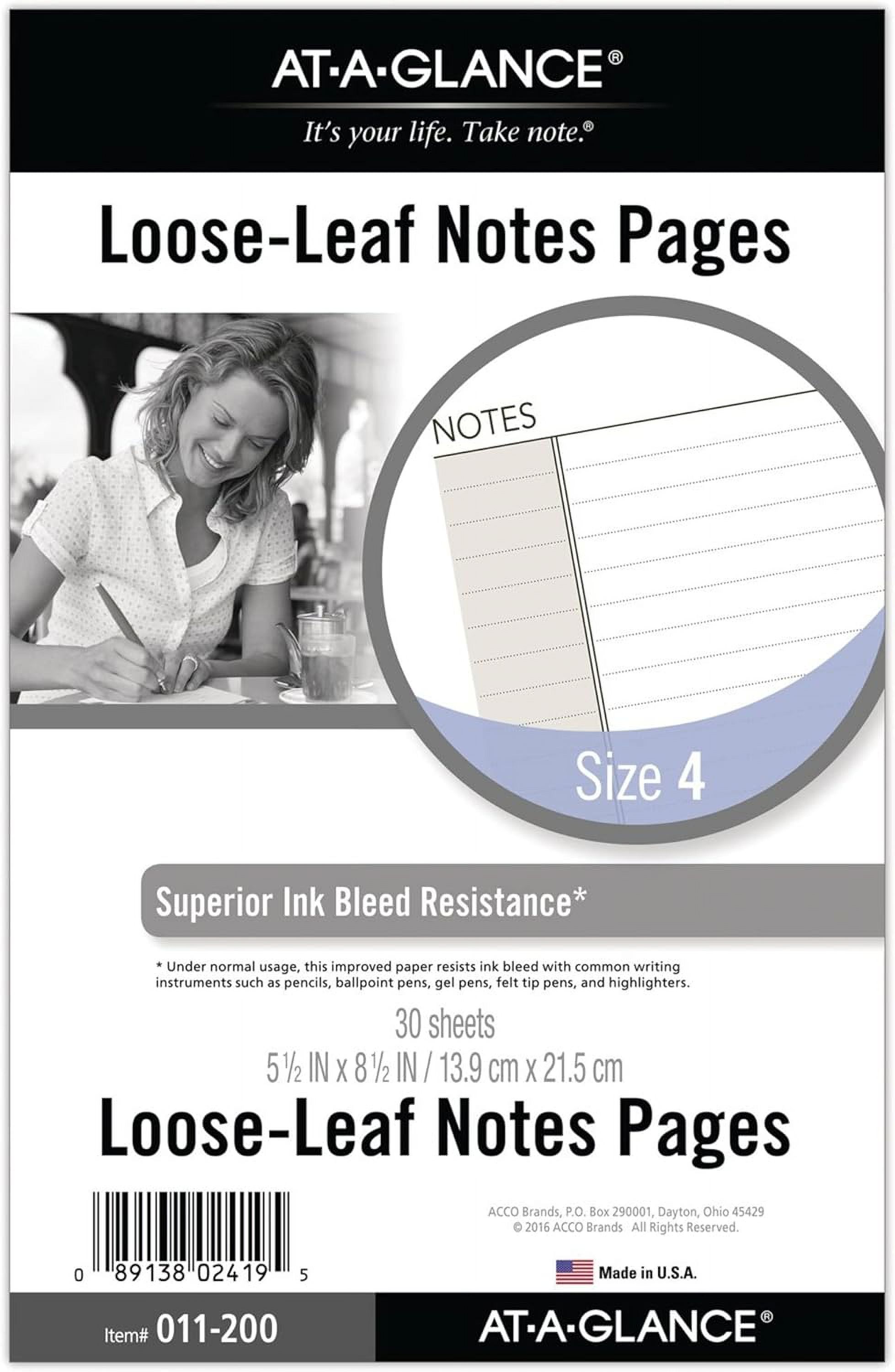 ATAGLANCE Day Runner Notes Pages, 87228 DAYTIMER, Refill, LooseLeaf
