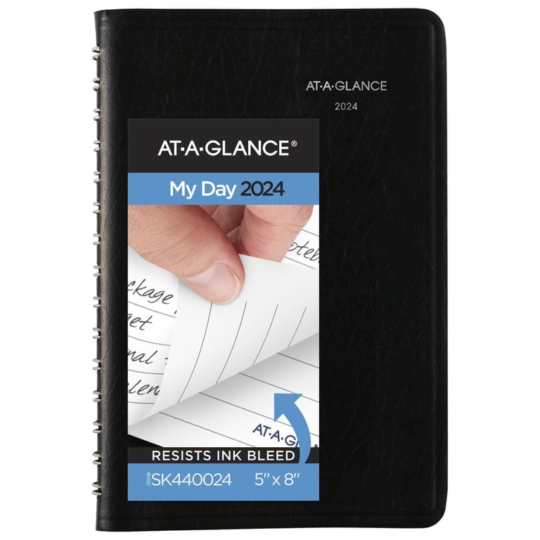 at-a-glance-dayminder-2024-daily-wirebound-appointment-planner-faux-leather-cover-black-5x8-walmart-com