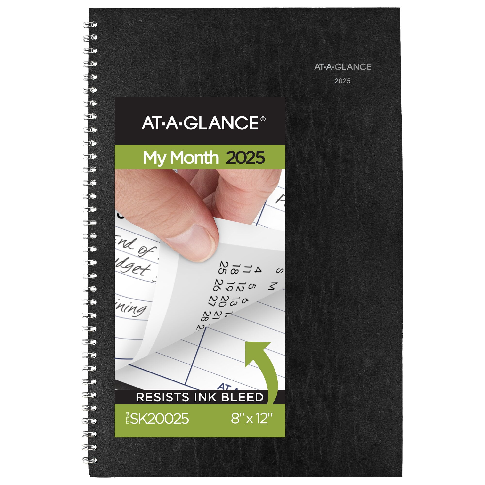 ATAGLANCE DayMinder 2025 Monthly Planner Black Large 8 x 12 Monthly