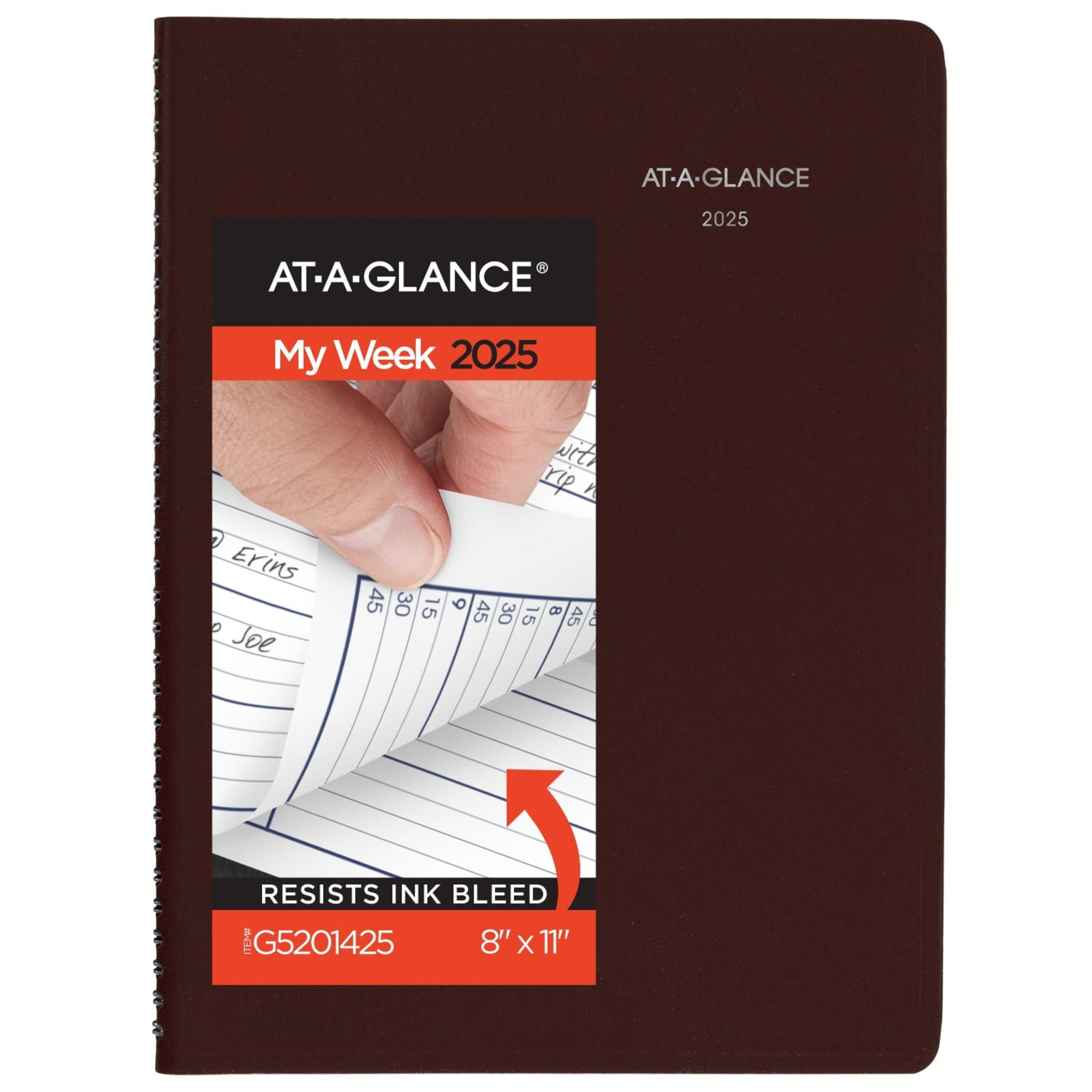 2025 AT-A-GLANCE DayMinder Weekly Appointment Book Planner, 8" x 11", Burgundy, January 2025 To December 2025, G52014